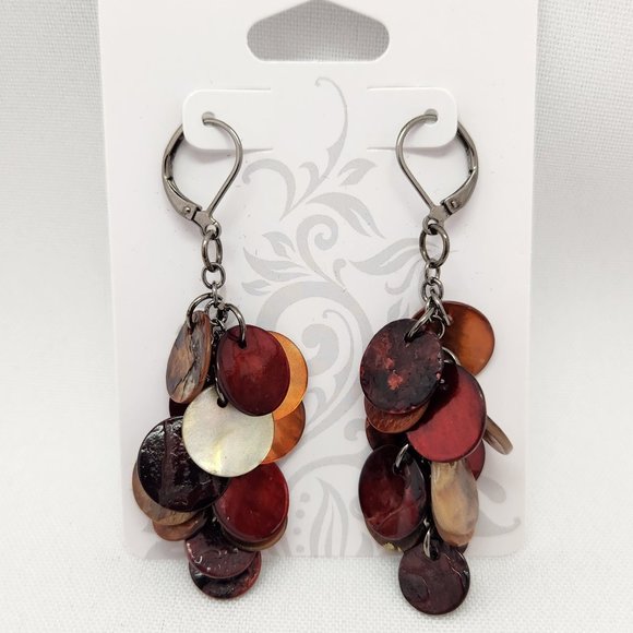 Joan Rivers Dangling Layer Round Shell Earrings #660 - Picture 14 of 16